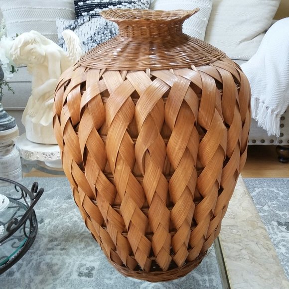 MASSIVE Vintage BOHO Handwoven VASE